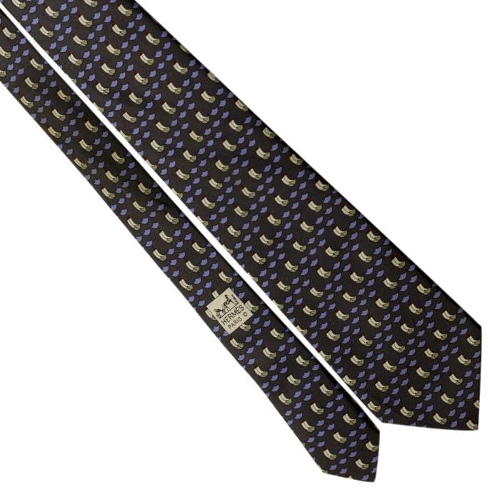 Hermes Men's Silk Tie Sailboats Pattern 5279 | Necktie Cravate