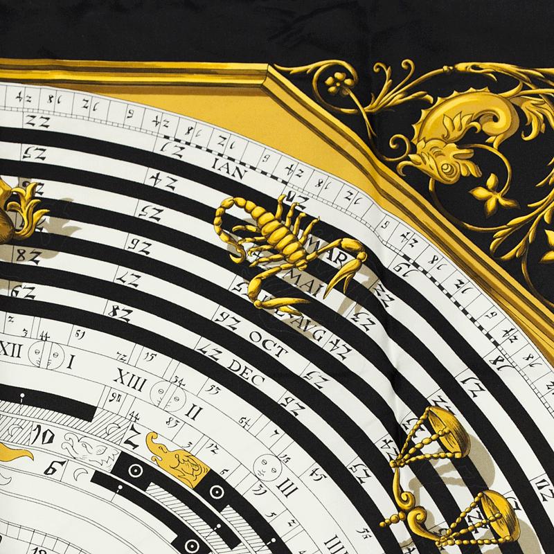 Hermes Scarf "Astrologie" by Françoise Façonnet Vintage 90cm Silk