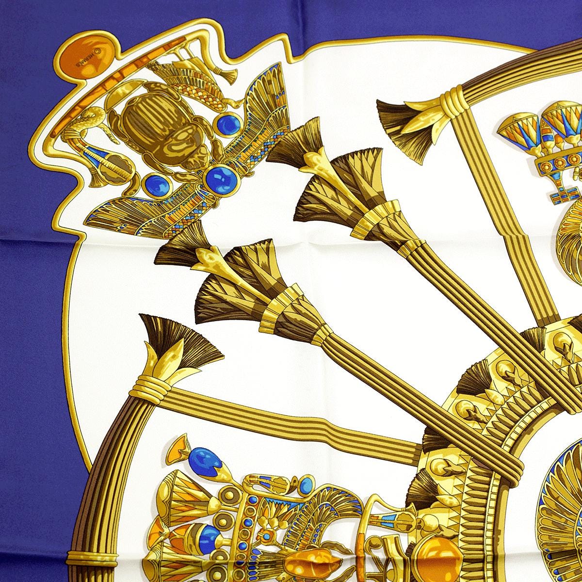 Hermes Scarf "Egypte" by Caty Latham Vintage 90cm Silk