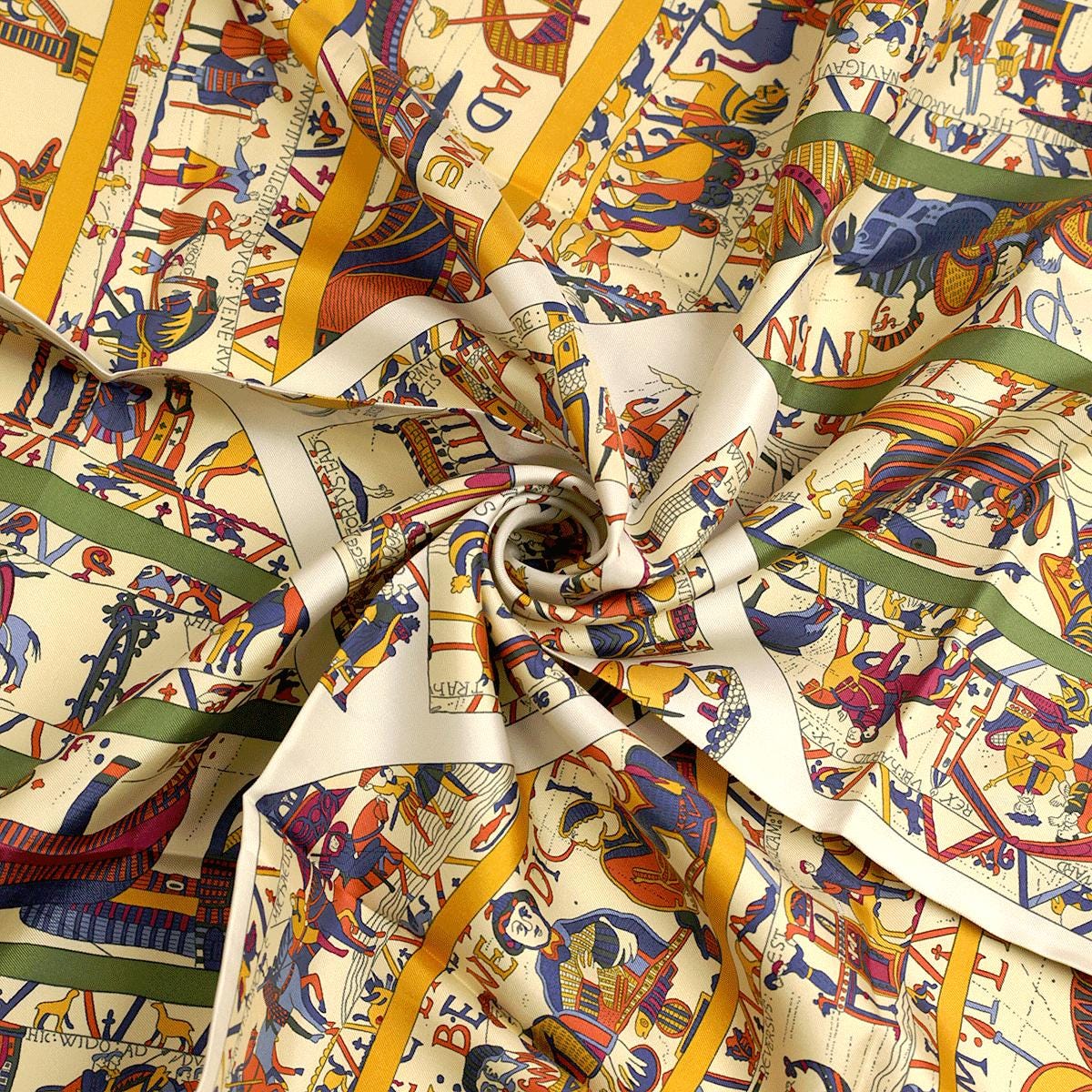 Hermes Scarf "A la Gloire de Guillaume" by Loic Dubigeon 90cm Silk | Carre Foulard