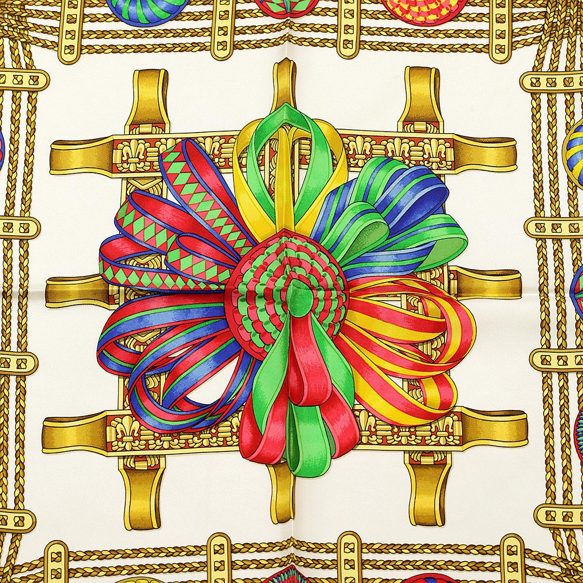 Hermes Scarf "Les Rubans du Cheval" by Joachim Metz 90cm Silk | Carre Foulard