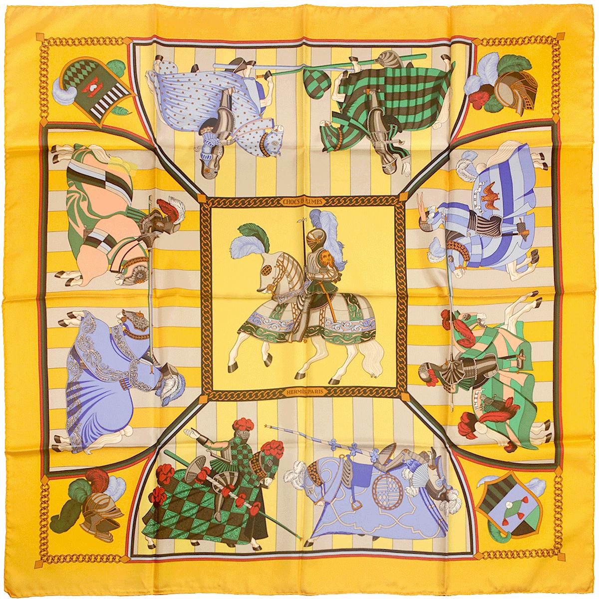 Hermes Scarf "Chocs en Plumes" by Christiane Vauzelles Vintage 90cm Silk | Carre Foulard