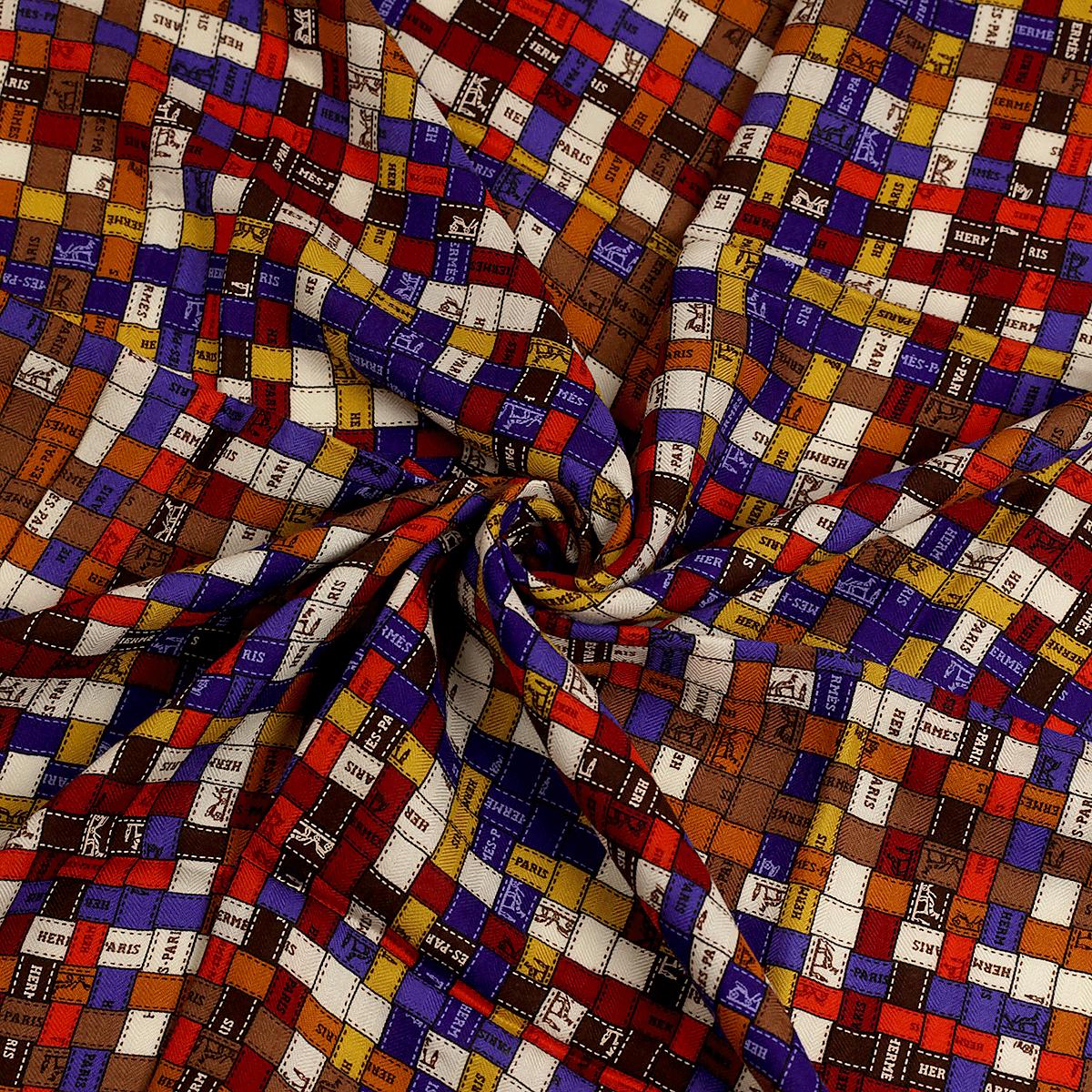 Hermes Scarf "Bolduc au Carre" by Caty Latham 90cm Cashmere Frange | Carre Foulard Rare