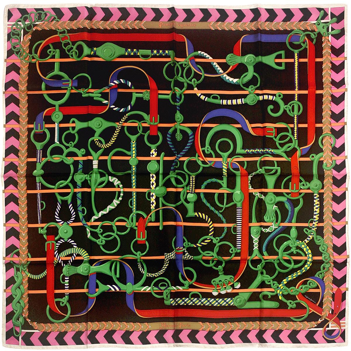 Hermes Scarf "Panoplie Equestre" by Virginie Jamin 90cm Silk | Foulard Carre