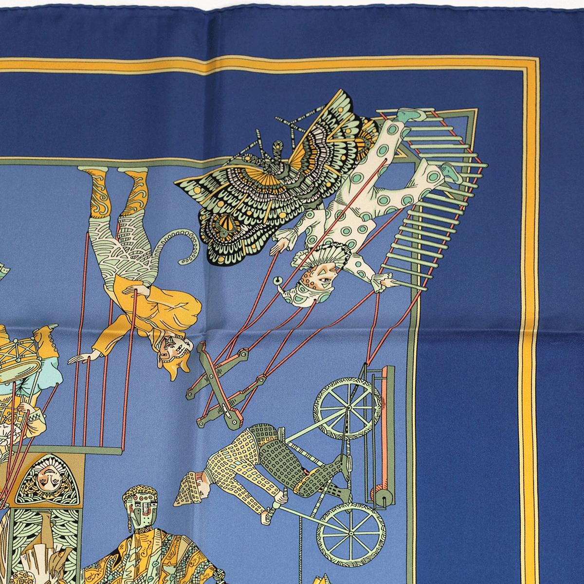 Hermes Scarf "Les Temps des Marionettes" by Annie Faivre 90cm Silk | Carre Foulard