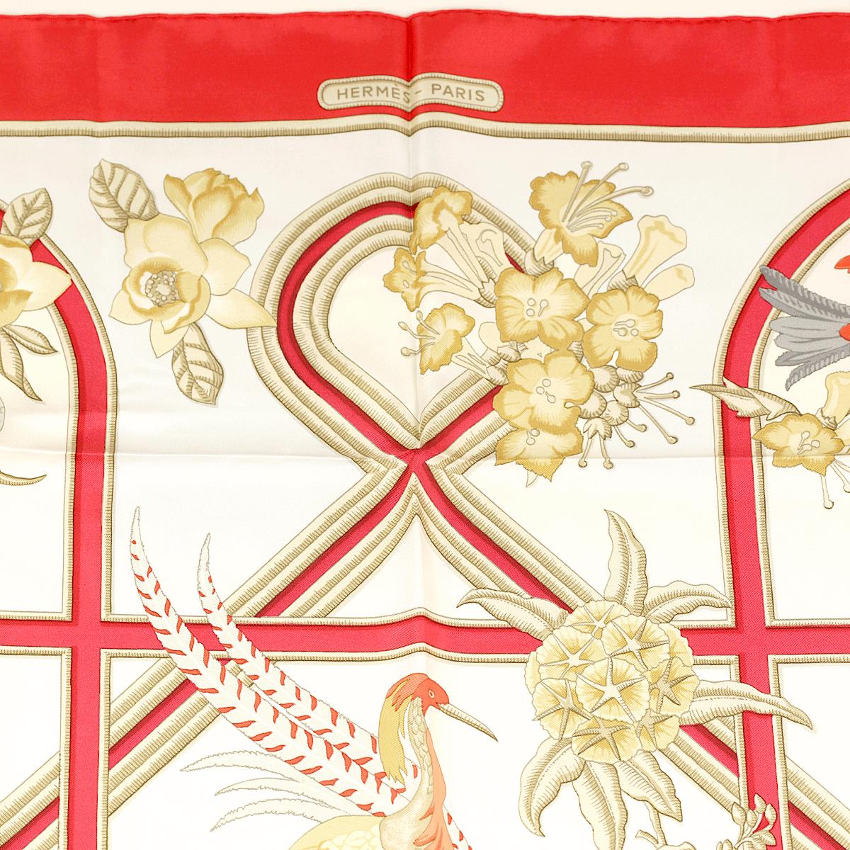 Hermes Scarf "Caraibes" by Christiane Vauzelles Vintage 90cm Silk