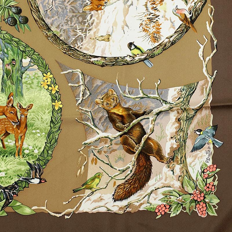 Hermes Scarf "Les Quatre Saisons" by Robert Dallet 90cm Silk | Carre Foulard