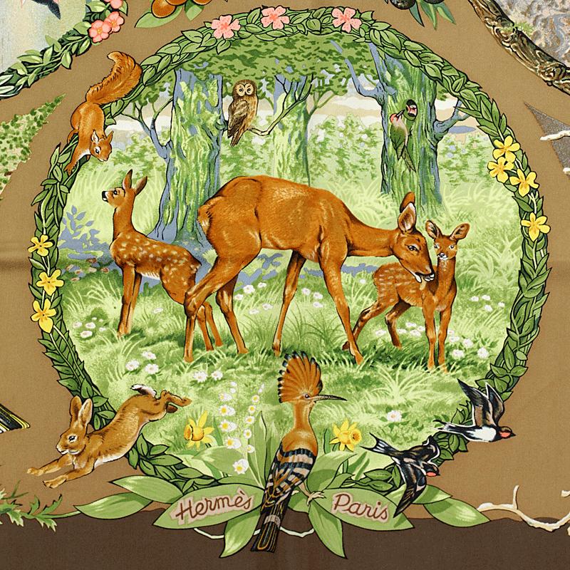 Hermes Scarf "Les Quatre Saisons" by Robert Dallet 90cm Silk | Carre Foulard