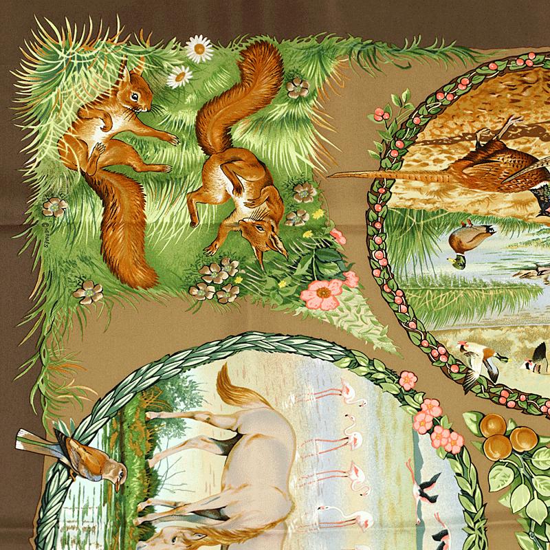 Hermes Scarf "Les Quatre Saisons" by Robert Dallet 90cm Silk | Carre Foulard
