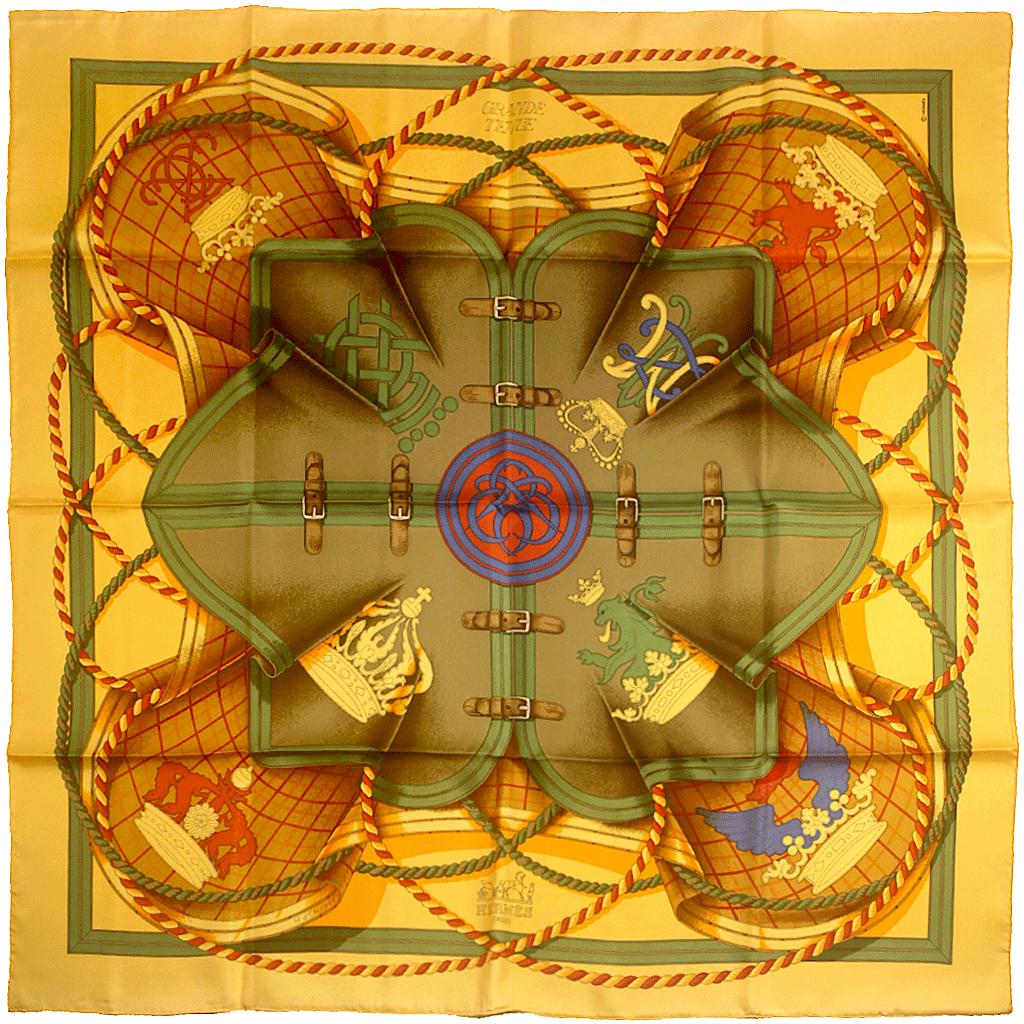 Hermes Scarf "Grande Tenue" by Henri d'Origny Vintage 90cm Silk | Carre Foulard