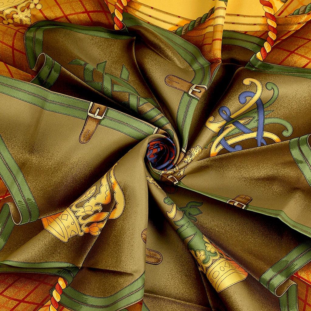 Hermes Scarf "Grande Tenue" by Henri d'Origny Vintage 90cm Silk | Carre Foulard