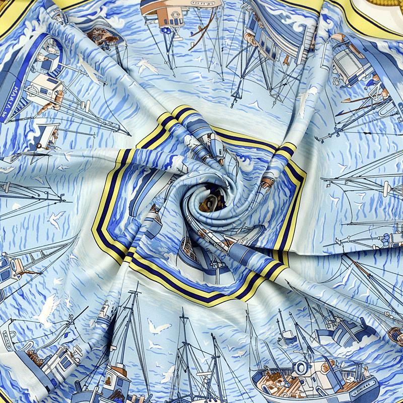Hermes Scarf "Retour de Peche" by Francoise De La Perriere Vintage 90cm Silk | Carre