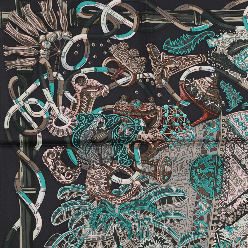 Hermes Scarf "Au Fil du Carre" by Annie Faivre 90cm Silk | Carre Foulard