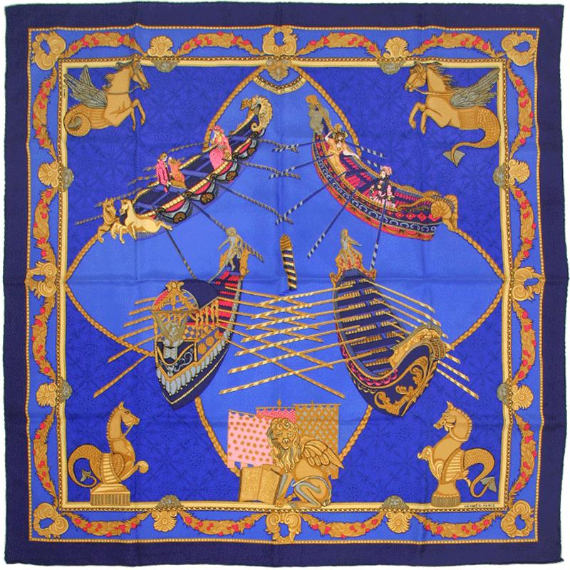 Hermes Scarf "Les Bissone de Venise" by Annie Faivre 90cm Silk | Carre Foulard