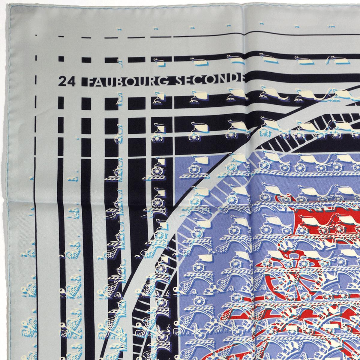 Hermes Scarf "24 Faubourg Second" by Dimitri Rybaltchenko 90cm Silk