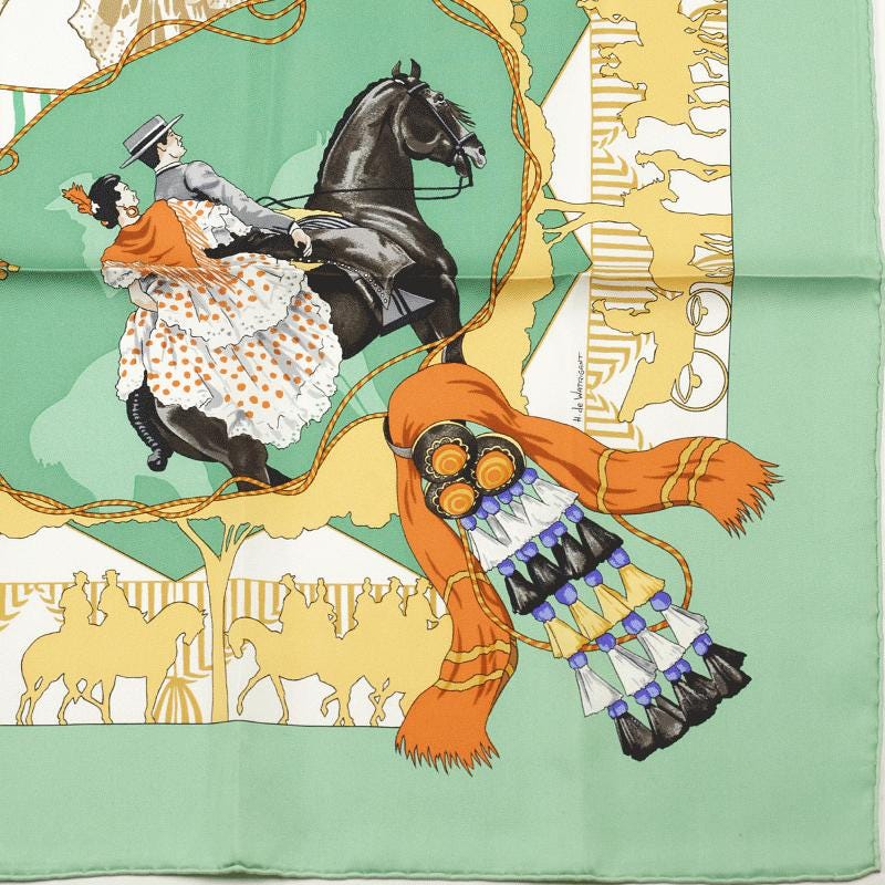 Hermes Scarf "Feria de Sevilla" by Hubert de Watrigant 90cm Silk | Carre Foulard