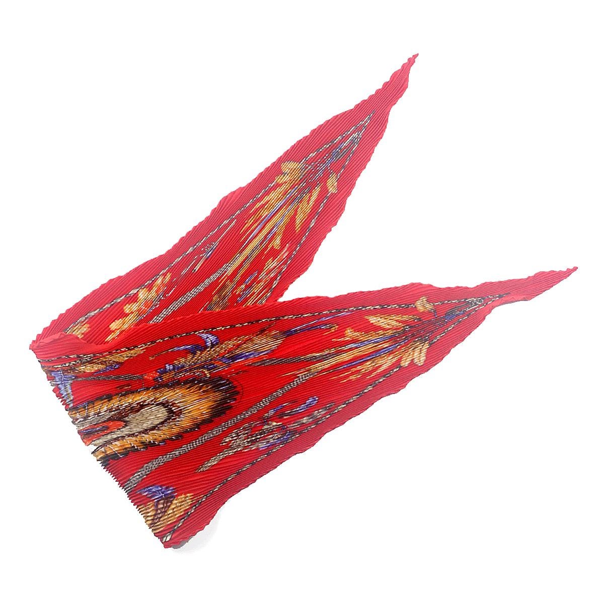 Hermes Scarf "Brazil" by Laurence Bourthoumieux Plisse 90cm Pleated Silk | Carre Foulard