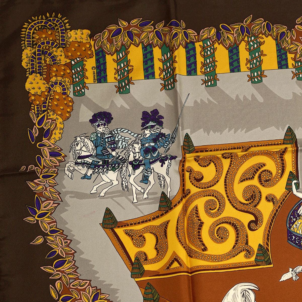 Hermes Scarf "Le Paradis du Roy" by Annie Faivre Vintage 90cm Silk | Carre Foulard