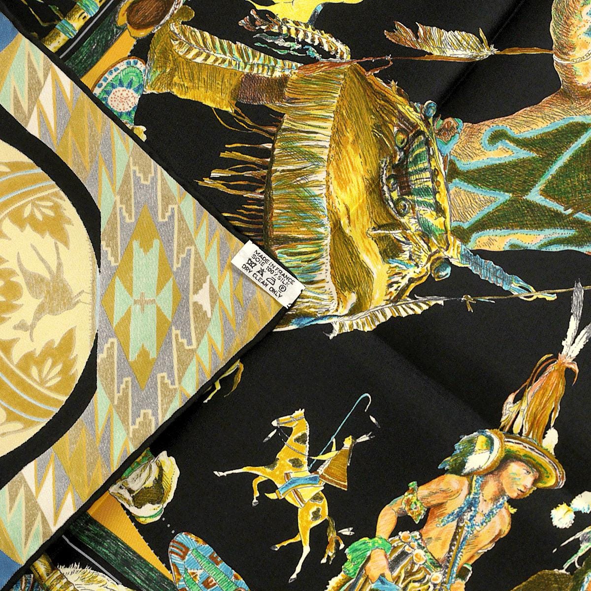 Hermes Scarf "Les Danses des Indiens" by Kermit Oliver 90cm Silk | Grail