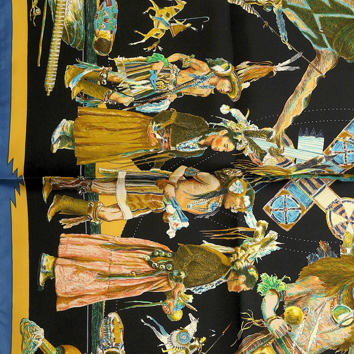 Hermes Scarf "Les Danses des Indiens" by Kermit Oliver 90cm Silk | Grail