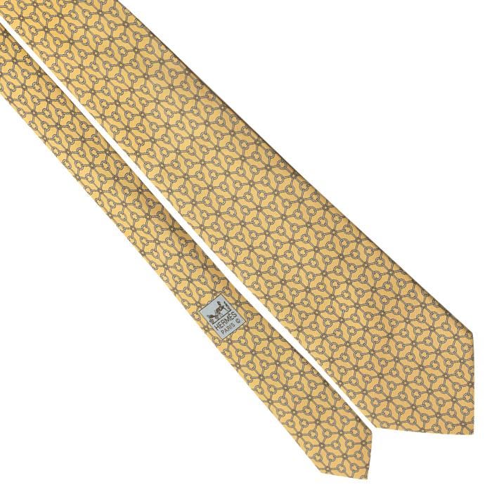 Hermes Men's Silk Tie Equestrian Geometric Pattern 5566 | Necktie Cravate