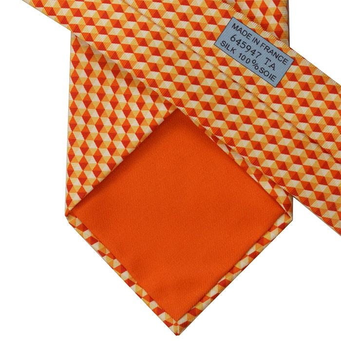 Hermes Men's Silk Tie Geometric Pattern 645947 | Necktie Cravate