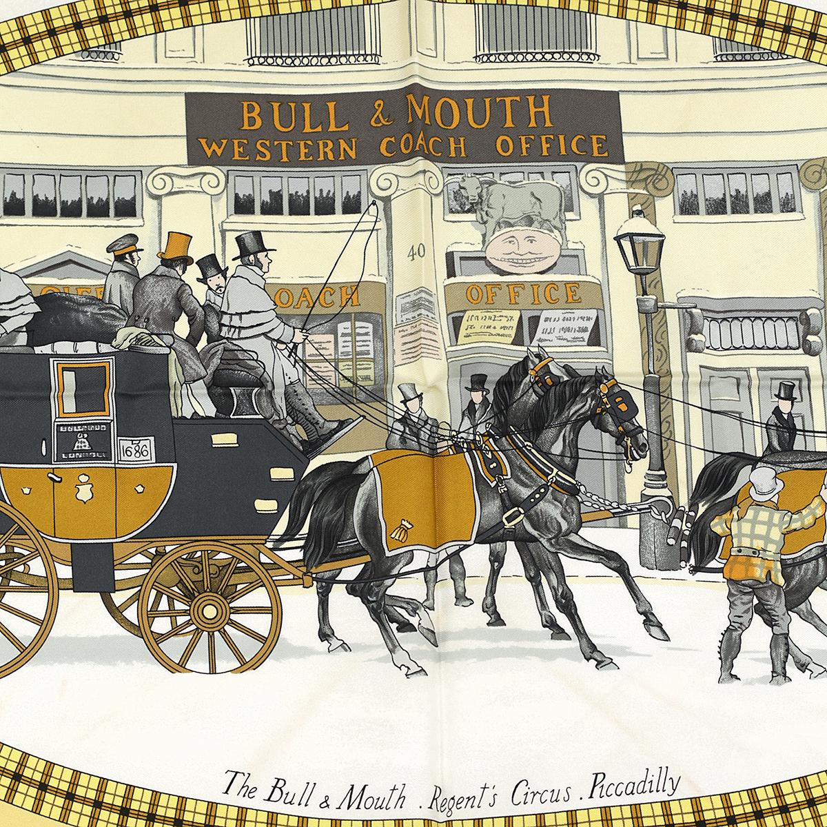 Hermes Scarf "L'Hiver en Poste" by Philippe Ledoux 90cm Silk | Carre Foulard