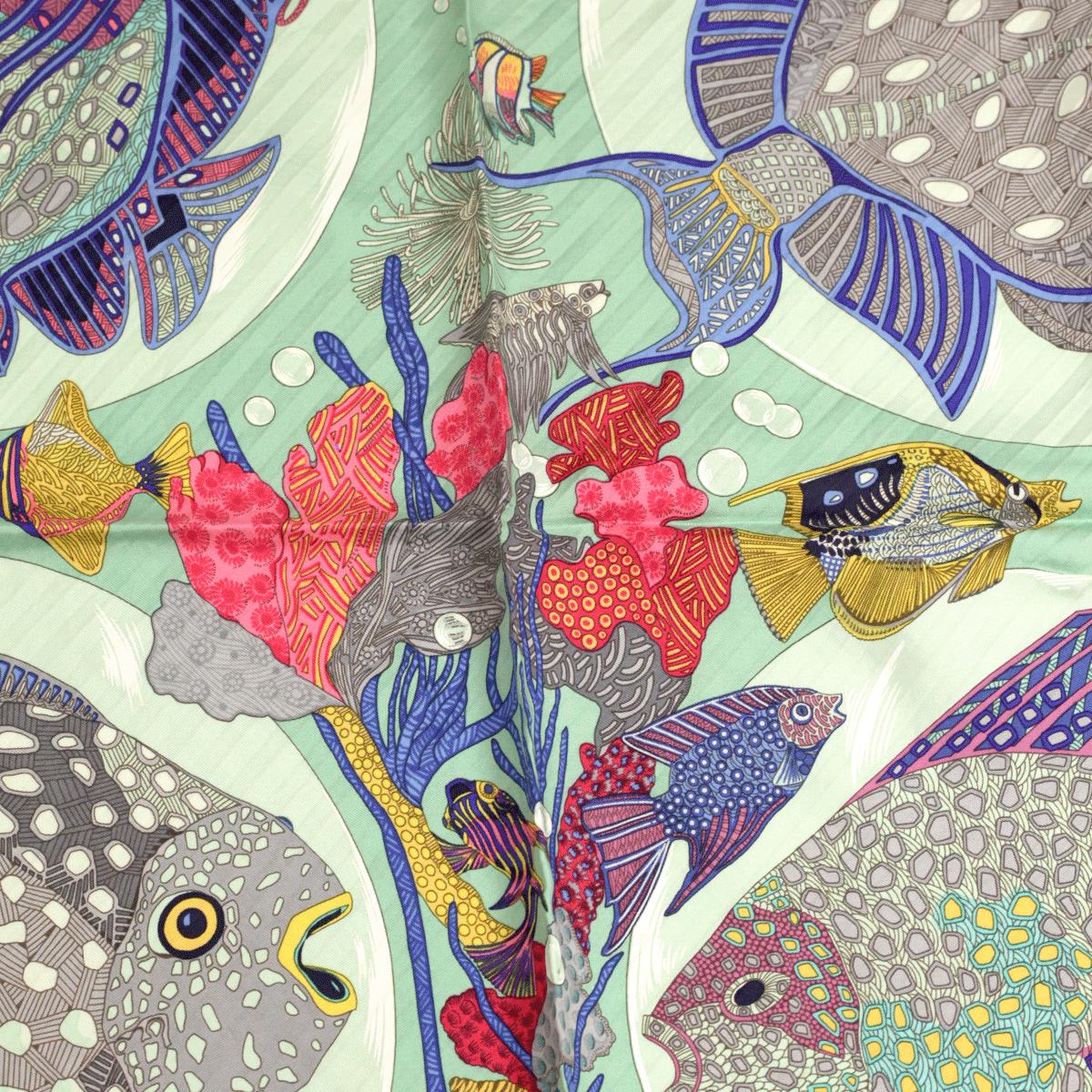 Hermes Scarf "Grands Fonds" by Annie Faivre 90cm Silk | Carre Foulard
