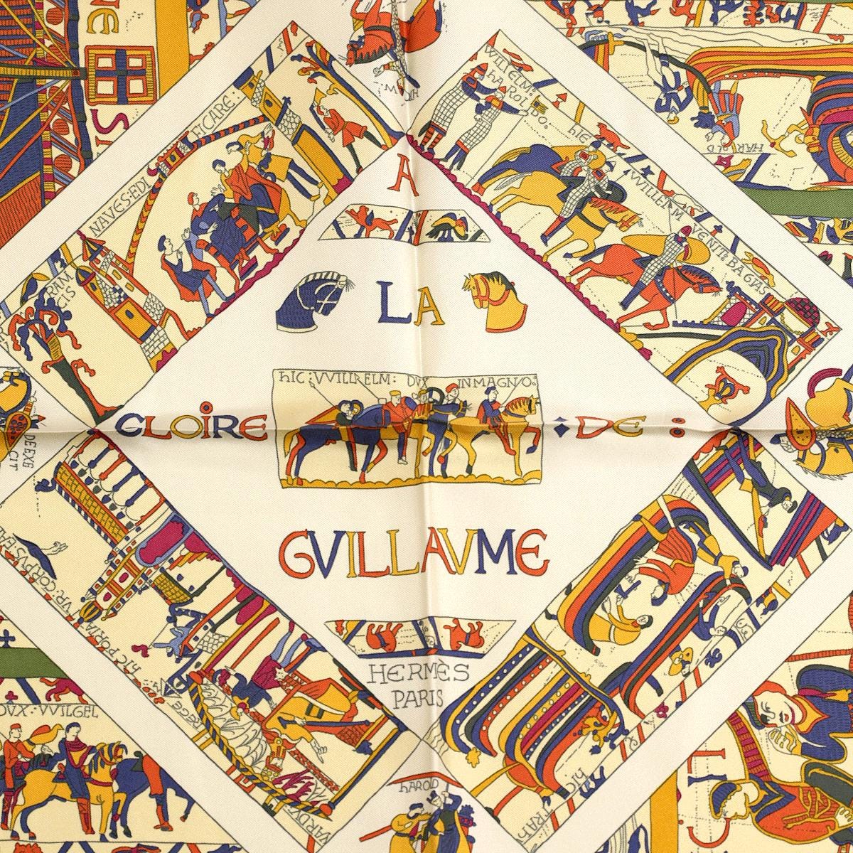 Hermes Scarf "A la Gloire de Guillaume" by Loic Dubigeon 90cm Silk | Carre Foulard