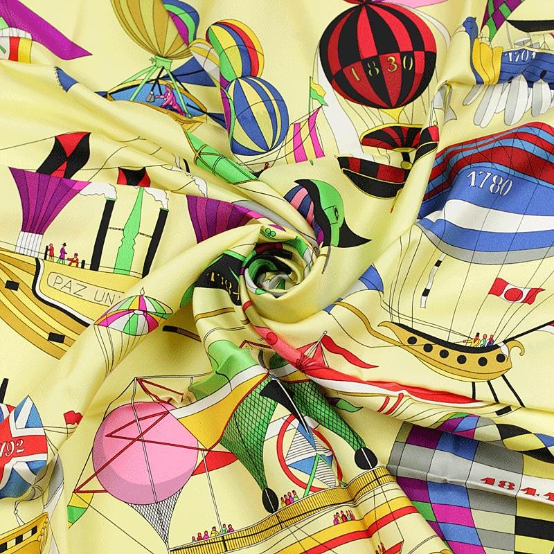 Hermes Scarf "Les Folies du Ciel" by Loic Dubigeon 90cm Silk | Carre Foulard