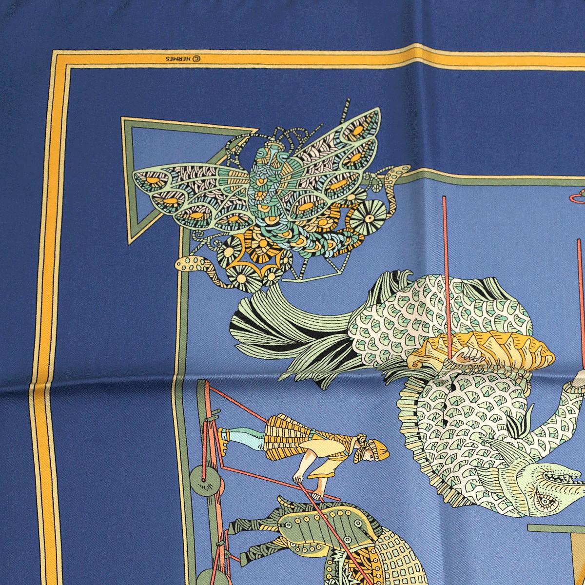 Hermes Scarf "Les Temps des Marionettes" by Annie Faivre 90cm Silk | Carre Foulard