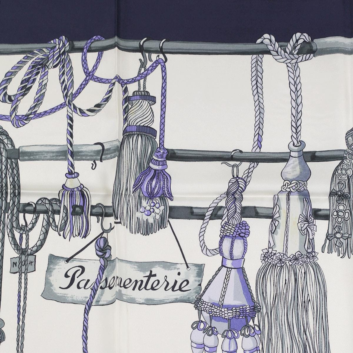 Hermes Scarf "Passementerie Quadri" by Francoise Heron 90cm Silk | Carre Foulard