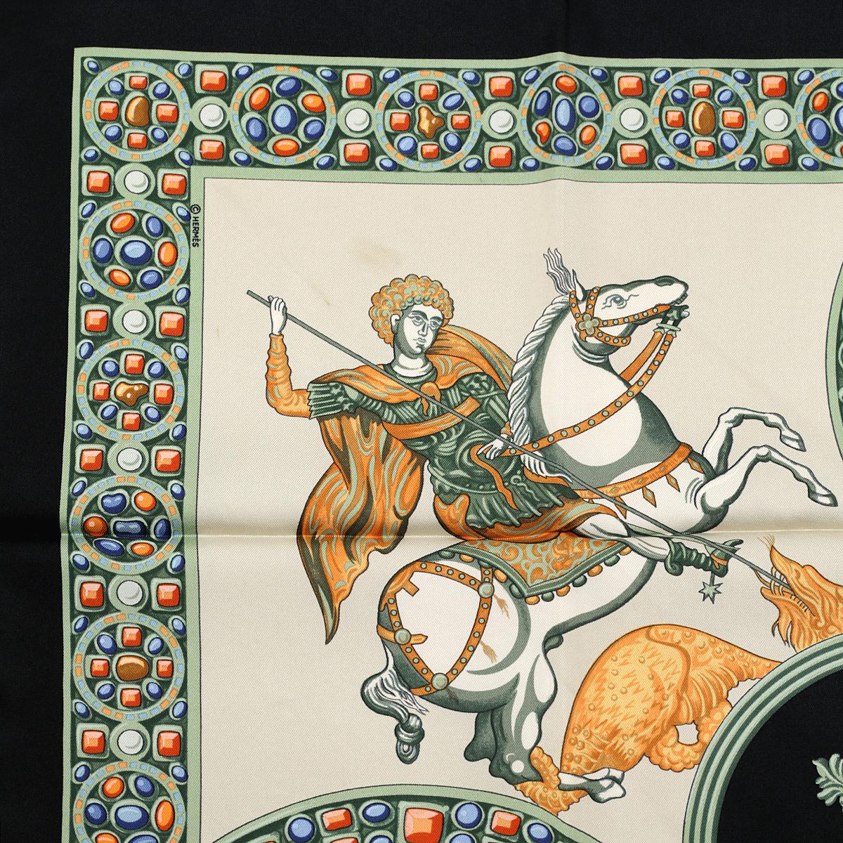 Hermes Scarf "Le Triomphe du Paladin" by Julia Abadie 90cm Silk | Carre
