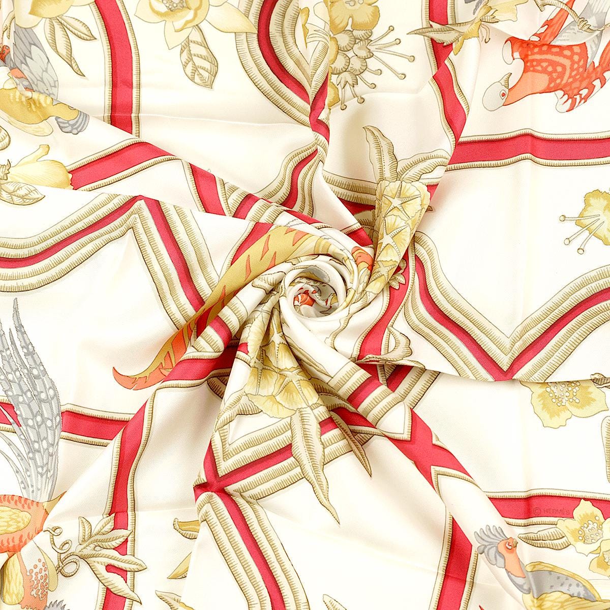 Hermes Scarf "Caraibes" by Christiane Vauzelles Vintage 90cm Silk