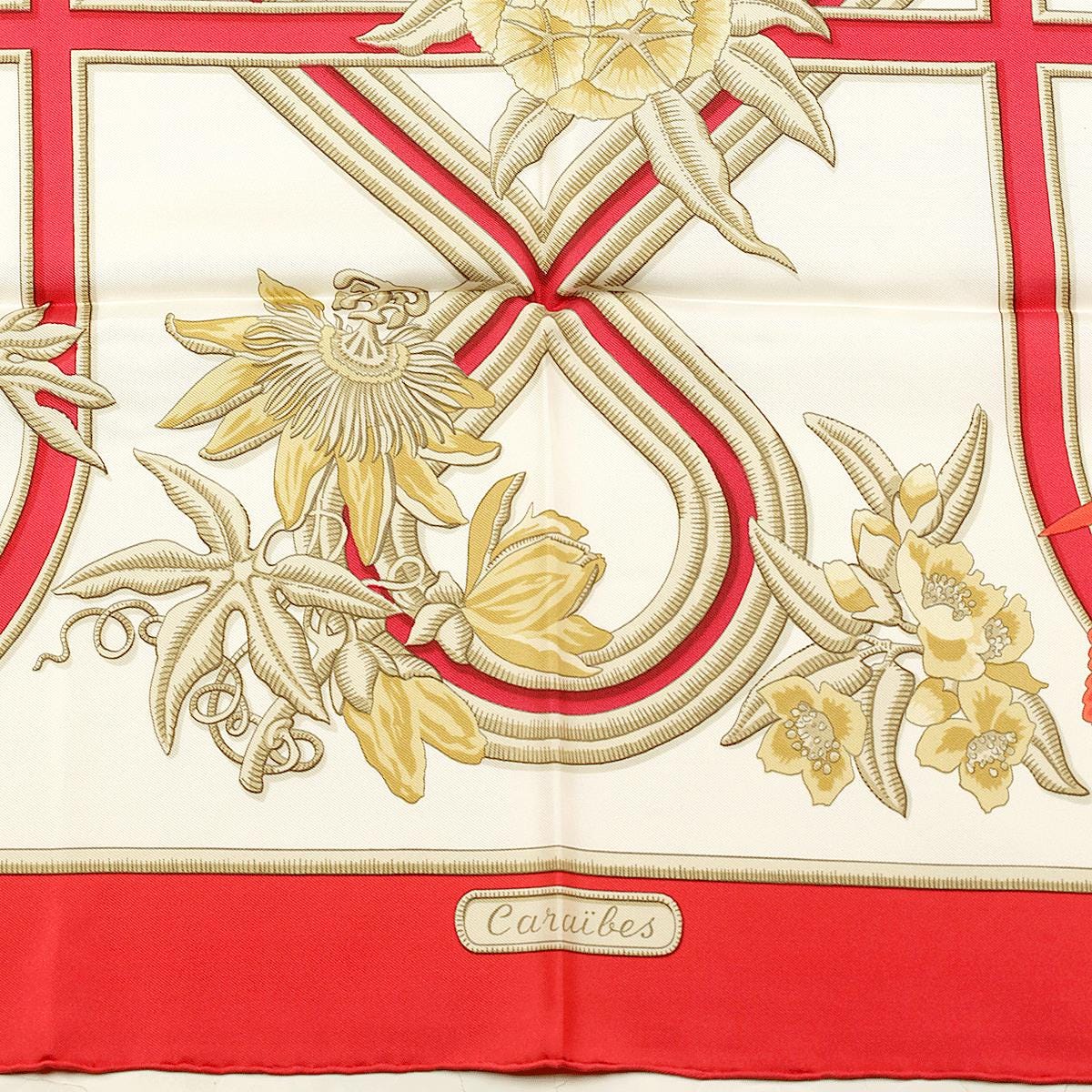Hermes Scarf "Caraibes" by Christiane Vauzelles Vintage 90cm Silk
