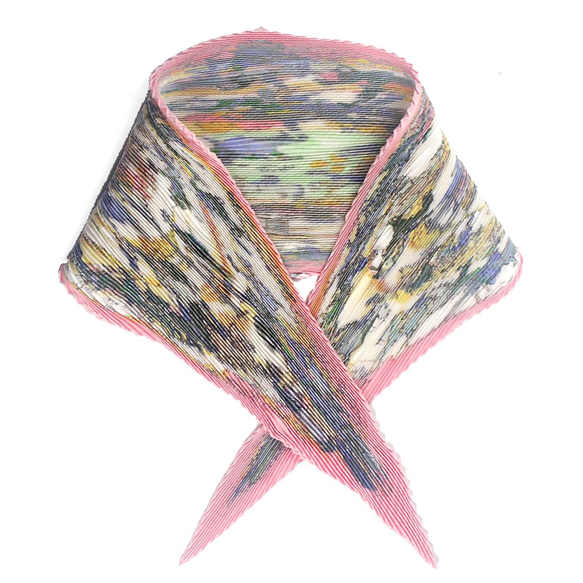Hermes Scarf "Les Amazones" by Philippe Dumas Plisse 90cm Pleated Silk | Carre Foulard