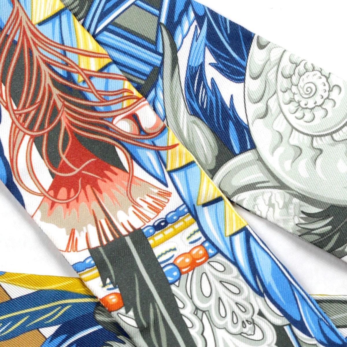 Hermes Scarf Twilly " Danse Pacifique" by Laurence Bourthoumieux Silk 5cm x 86cm