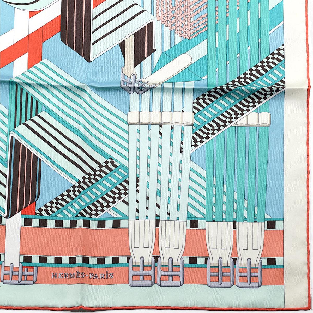 Hermes Scarf "Double Sangle" by Virginie Jamin and Joachim Metz 90cm Silk | Foulard Carre