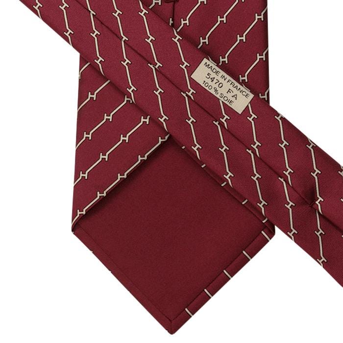 Hermes Men's Silk Tie H Geometric Pattern 5470