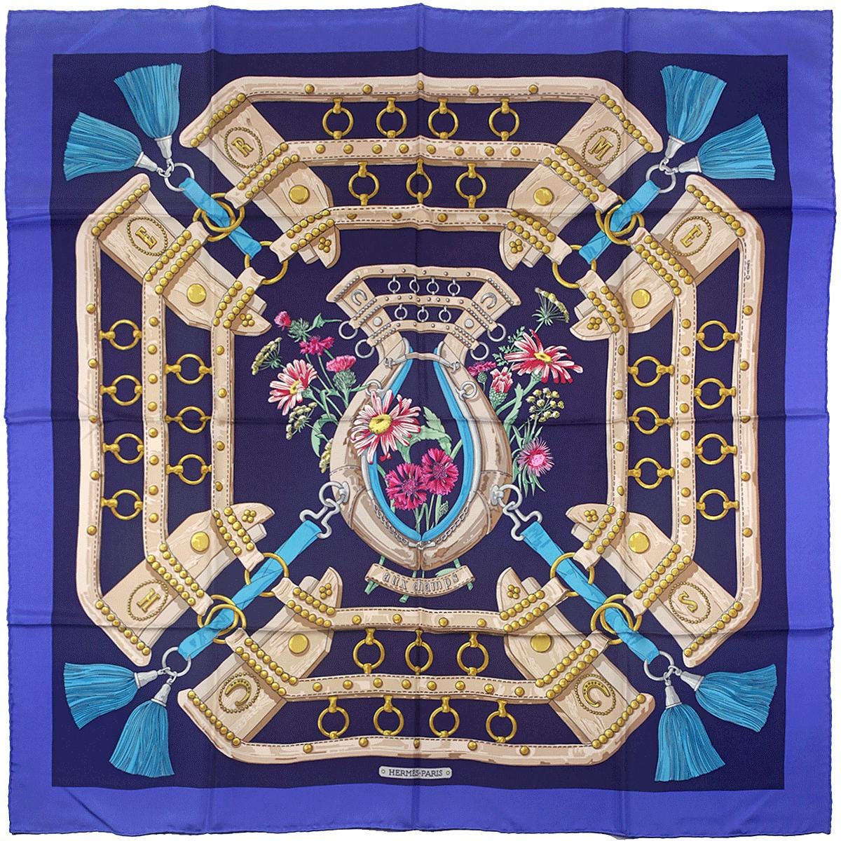 Hermes Scarf "Aux Champs" by Caty Latham 90cm Silk | Carre Foulard