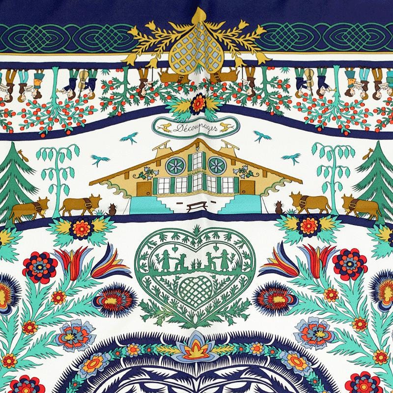 Hermes Scarf "Decoupages" by Anne Rosat 90cm Silk | Carre Foulard