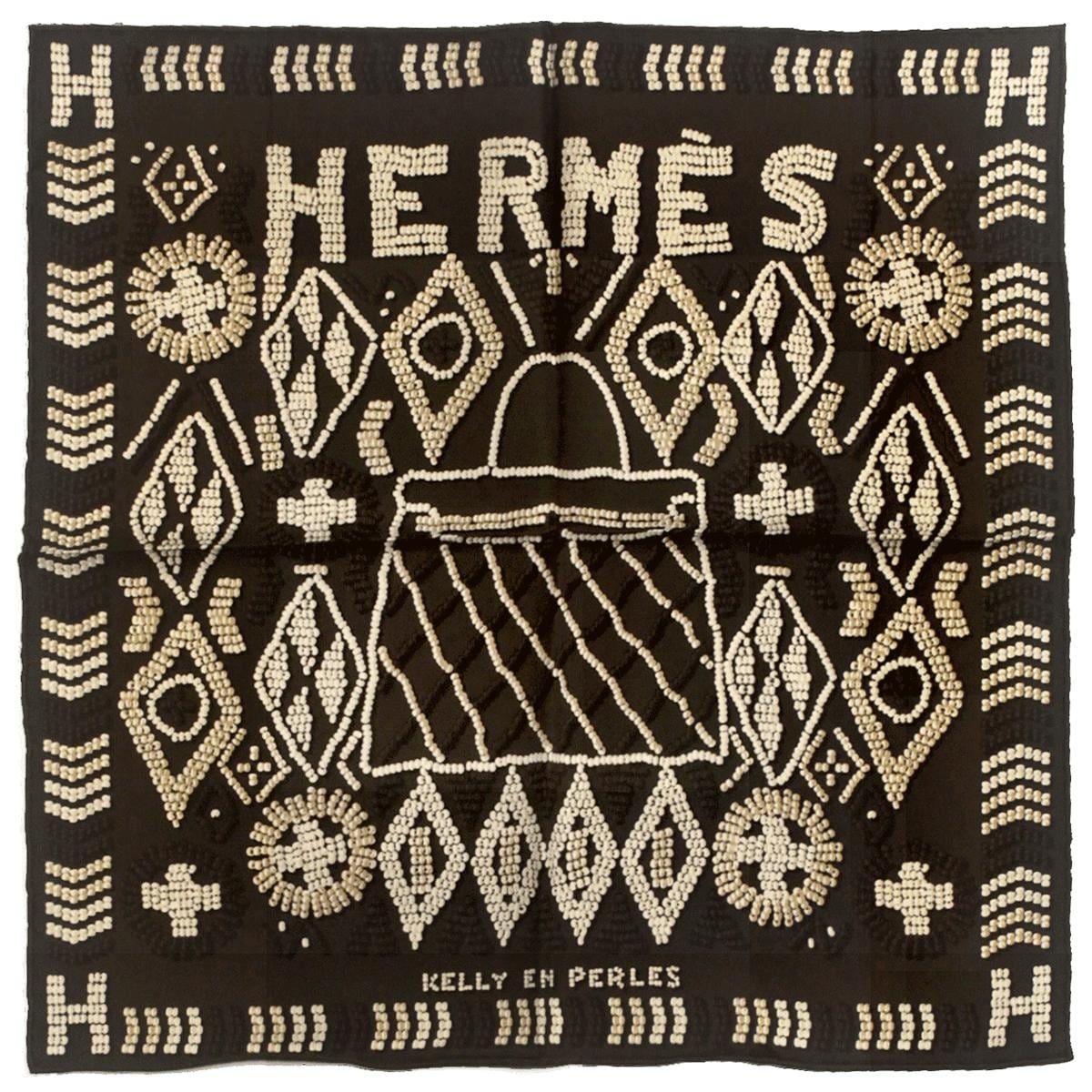 Hermes Scarf 45cm "Kelly en Perles" Silk Gavroche | NWT