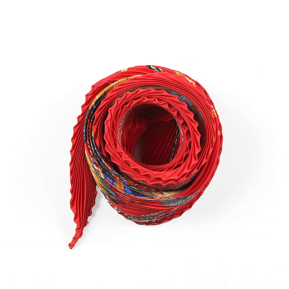 Hermes Scarf "Brazil" by Laurence Bourthoumieux Plisse 90cm Pleated Silk | Carre Foulard