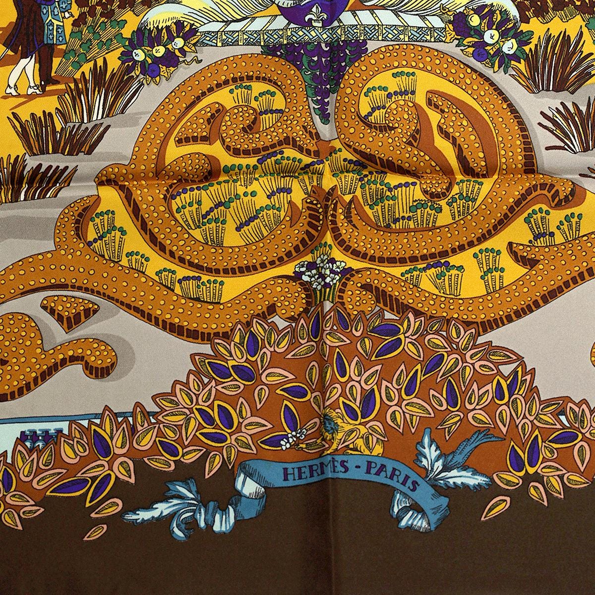 Hermes Scarf "Le Paradis du Roy" by Annie Faivre Vintage 90cm Silk | Carre Foulard