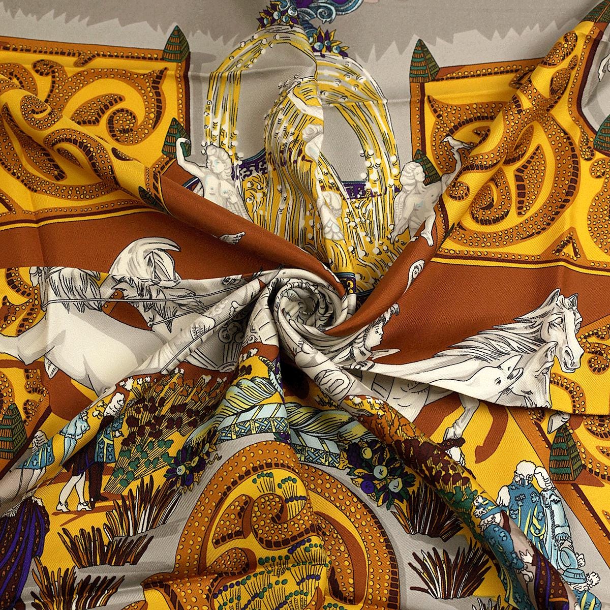 Hermes Scarf "Le Paradis du Roy" by Annie Faivre Vintage 90cm Silk | Carre Foulard