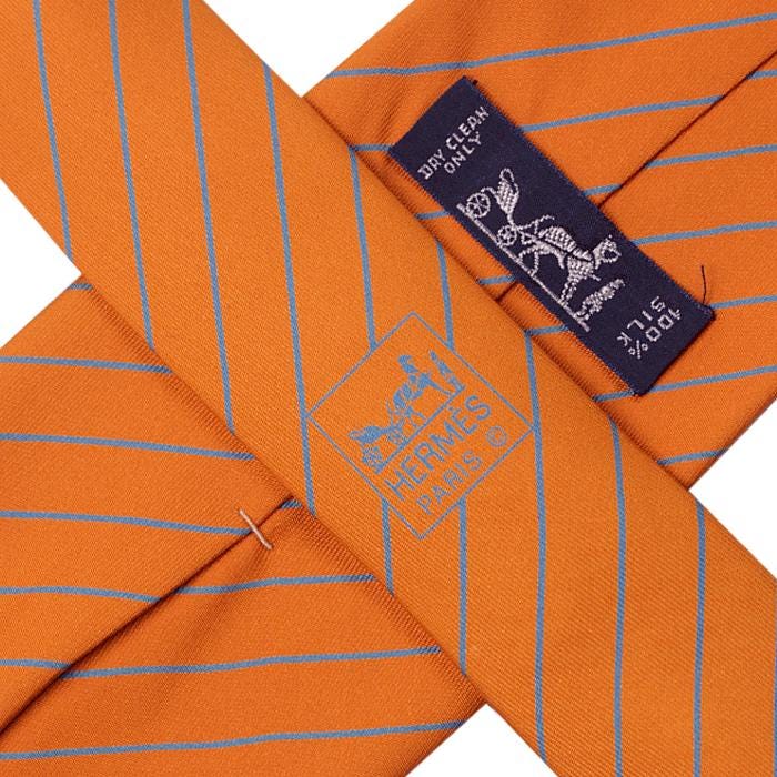 Hermes Men's Silk Tie Striped Pattern 5041 | Necktie Cravate