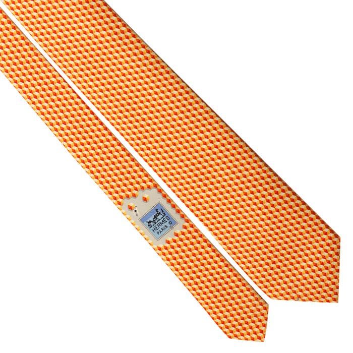 Hermes Men's Silk Tie Geometric Pattern 645947 | Necktie Cravate