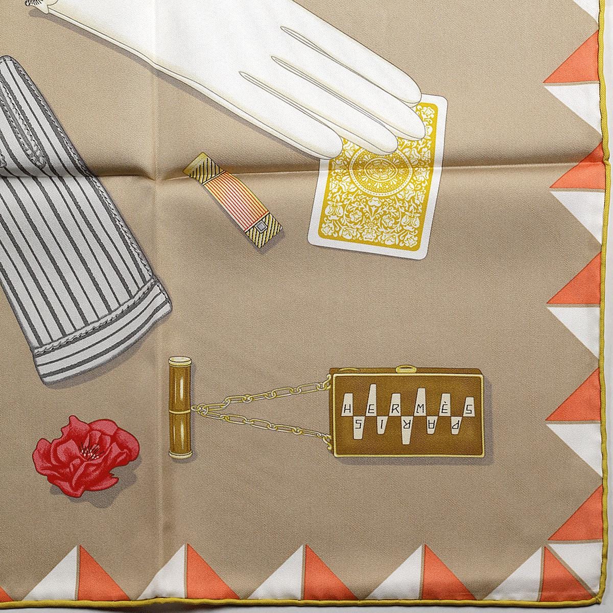 Hermes Scarf "L'Heure des Gants" by Jonathon Burton 90cm Silk | Carre Foulard