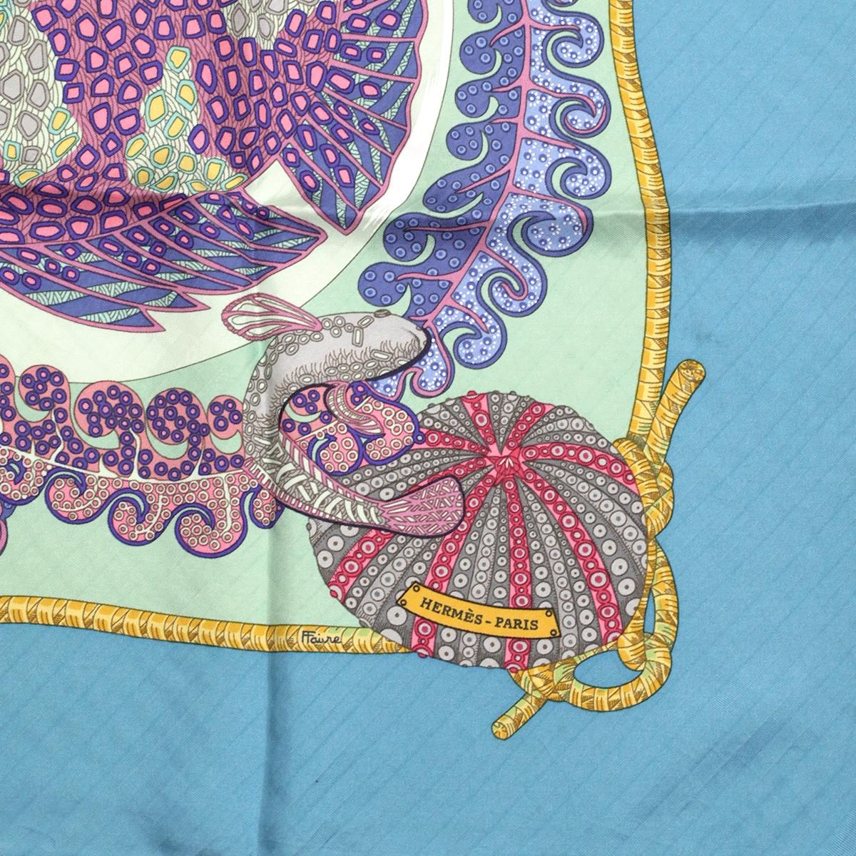 Hermes Scarf "Grands Fonds" by Annie Faivre 90cm Silk | Carre Foulard