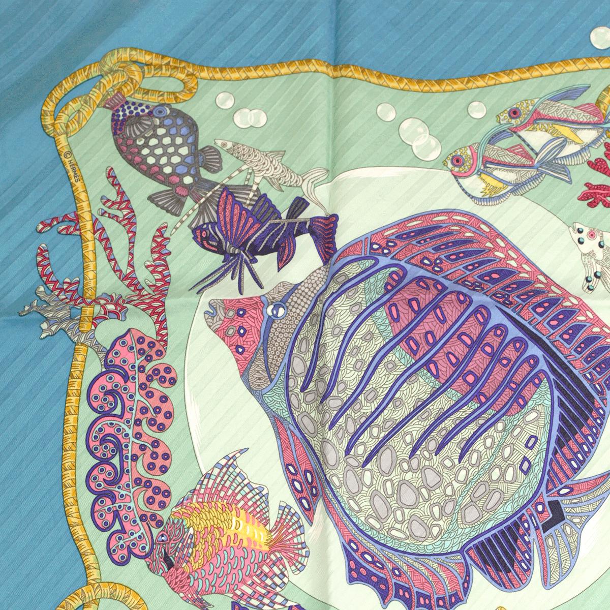 Hermes Scarf "Grands Fonds" by Annie Faivre 90cm Silk | Carre Foulard